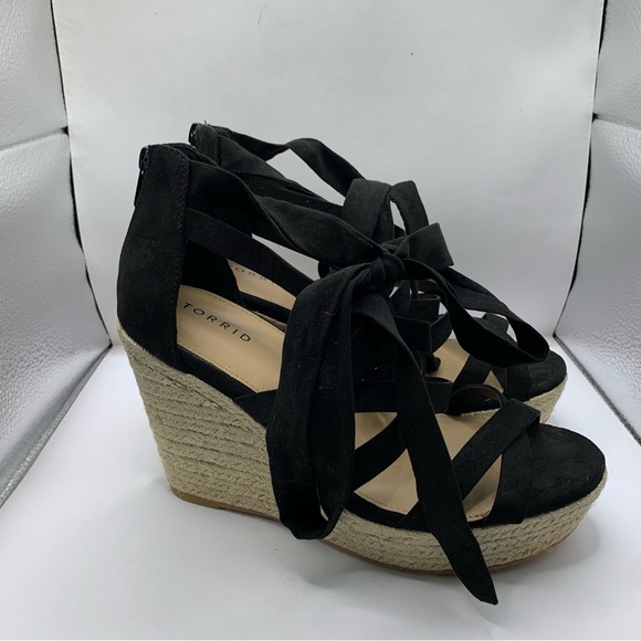 torrid Shoes - NWOB Torrid Women's Lombardi Wedges size 10 WW boo look ack suede sandals heels